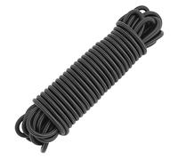 QWORK® Corde Élastique 6mm x 10m Noire - Résistante, Imperméable & Extensible pour Bâches et Tentes