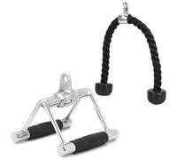 QWORK® Corde Triceps et Poignée de Triceps en Forme de V - avec Articulation Pivotante - pour Machine de Câble de Gymnase