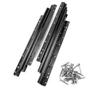 QWORK® Coulisses de tiroir robustes pour rangement sous les escaliers 400-900 mm, extension complète, noir, capacité de charge 120 kg, 1 paire, avec vis