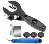 QWORK® Coupe-tube à Cliquet Professionnel 8-29 mm,Outil de Découpe pour Acier Inoxydable, Cuivre, PVC et Aluminium,avec 3 roulettes de rechange et outils d'ébavurage