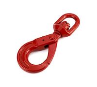 QWORK Crochet autobloquant pivotant de grade 80, charge de travail de 3,220,5 kg en acier forgé avec finition peinte et crochet de verrouillage solide, 9,5 mm