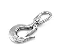 QWORK® Crochet de Levage pivotant en Acier Inoxydable pour le levage en usine, l'ingénierie de la construction (650 kg)