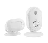 QWORK® Détecteur de Mouvement, Carillon d'alarme de sécurité, avec lumière LED, Dispositif de Bienvenue, pour Entreprises, Porte d'entrée, allées, Piles Non incluses