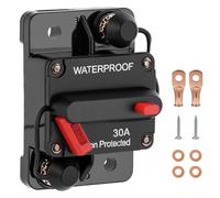 QWORK® Disjoncteur de voiture 30 A, 12 V-48 V DC, bouton de réinitialisation manuelle, pour camions, camping-cars, systèmes solaires