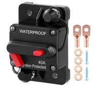 QWORK® Disjoncteur de voiture 40 A, 12 V-48 V DC, bouton de réinitialisation manuelle, pour camions, camping-cars, systèmes solaires