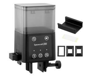 QWORK® Distributeur Automatique de Nourriture Poissons - Capacité de 320 ML, Programmable 8H/12H/24H, Design Anti-Humidité- pour Aquarium et Bassin