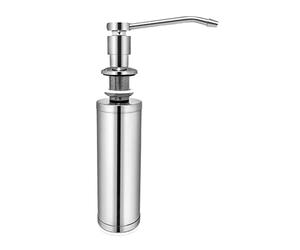 QWORK® Distributeur de Savon pour évier de Cuisine, 300 ML Distributeur de Savon Intégré, pour Cuisine ou Salle De Bains, 304 Acier Inoxydable