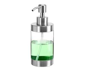 QWORK® Distributeur de savonen Acier Inoxydable et Acrylique, Flacon Distributeur à Pompe pour savons liquides et lotions - 350 ML