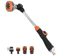 QWORK® Douche de jardin 47 cm avec douchette à main 8 modes de pulvérisation pour l'irrigation, le lavage de voiture, la douche pour animaux de compagnie et le nettoyage