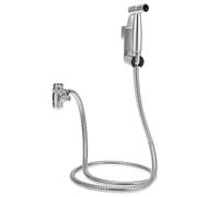 QWORK® Douchette Bidet en Acier Inoxydable SUS 304 - Kit Complet avec Adaptateurs pour WC et Évier