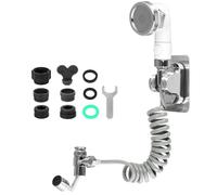 QWORK® Douchette Lavabo Extensible 1.6 m - 3 Modes de Douche - Inverseur Pivotant et Adaptateurs sur Robinet - pour Salle de Bain, WC, Cuisine et Jardin