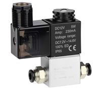 QWORK® électrique électrovanne pneumatique 2V025-08 12 V DC, PT1/4, 2/2 voies normalement fermée