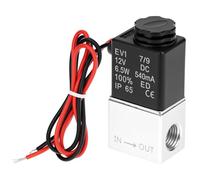 QWORK Électrovanne à air électrique DC 12 V 2 voies normalement fermée, 6,35 mm NPT, pour air, gaz, liquide, eau
