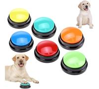 QWORK® Ensemble de 6 Buzzers Enregistrables pour Chiens - Boutons de Communication - Fonction d'enregistrement de 30 Secondes