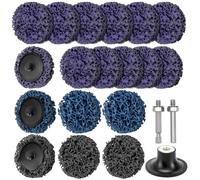 QWORK® Ensemble de disques CSD 17 pièces, disque de ponçage de 50 mm pour nettoyage grossier, disque pour le traitement des surfaces, élimination de la rouille et de la peinture