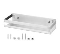 QWORK®Étagère de Douche Sans Perçage, Étagère de Douche en Acier Inoxydable, 30 cm Étagère de Douche avec Perçage, Étagère de Salle de Bain Autocollante, pour Salle de Bain Cuisine
