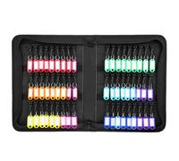 QWORK®Étui à clés zippé ignifuge et étanche, Organiseur de clés portable avec 54 étiquettes colorées pour hôtels et bureaux