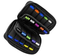 QWORK® Étui de Rangement pour 20 Clés USB avec Étiquettes d'Identification - pour Bureau, Voyage et École, Noir