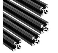 QWORK® - Extrusion d'aluminium 2020 type V 300 mm, anodisé (norme européenne), pour imprimantes 3D, fraiseuses CNC et fabrication de meubles,noir