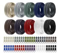 QWORK® Fermeture à Glissière en nylon de 2.6 cm, fermetures éclair 10 couleurs avec curseur et fermeture éclair pour la couture et l'artisanat, 30 m au total