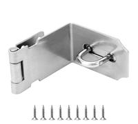 QWORK® Fermoir pour cadenas 5 pouces, moraillon de cadenas acier inoxydable avec vis, moraillon loquet porte, pour portes en bois, armoires