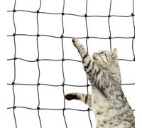 QWORK® Filet de Protection Chat renforcé de Fil d'acier, avec kit de Fixation, 2x3m, Noir pour balcons, Portes extérieures et fenêtres