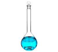 QWORK Fiole volumétrique de 500 ml avec bouchons en verre, verre borosilicate de précision pour laboratoire de mesure