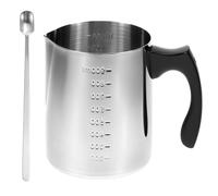 QWORK® Fondoir cire bougie 1000 ml, cire acier inoxydable poignée résistante chaleur marquages échelle, fabrication bougie cuillère