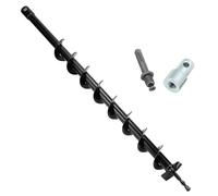 QWORK® Foret de Terre, ⌀ 60 mm Tarière pour Perceuse avec Adaptateur, Foret 80 cm, pour Percer Trous et Planter Arbres