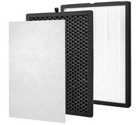 QWORK® FY1410/13 Ensemble de filtres de rechange compatible avec Philips purificateurs d'air AC1212 AC1213 AC1214 AC1215 AC1217 AC1219 AC2729 (Comprend 1 filtre HEPA et 1 filtre à charbon actif)
