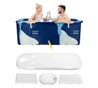 QWORK® Grande Baignoire Portable Pliable 140 x 60 x 55 cm, Spa pour Adultes, pour les Bains de Trempage à la Maison