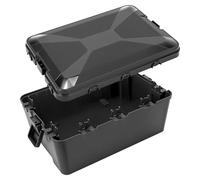 QWORK® Grande boîte de câbles extérieure étanche IP54-32x21x13cm avec 7 entrées/sorties de câbles - Boîte de sécurité résistante aux intempéries pour protection des prises extérieures