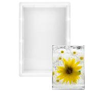 QWORK® Grands moules Rectangle pour résine époxy, moules en Silicone pour DIY Plateaux, plaques et décorations de Bureau, 24,5 x 17 x 5 cm