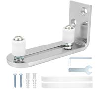 QWORK® guide porte coulissante pour épaisseur de porte jusqu'à 68 mm, montage au sol, construction en acier robuste