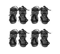 QWORK Gunite Lot de 4 paires de chaussures à pointes courtes pour aérateur de pelouse avec pointes courtes de 2,5 cm, parfaites pour sol époxy, superpositions, installation de couverture, noir