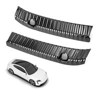QWORK® Housse de Protection en Acier Inoxydable 2 pièces pour seuil de Chargement du Coffre, Accessoires de Protection de Pare-Chocs en Noir, Compatible avec Tesla Model Y