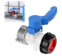 QWORK® IBC robinet cuve 1000L, DN40/62 mm robinet de cuve, adaptateur cuve, pour conteneurs IBC 1000L, réservoir d'eau, cuve de collecte des eaux de pluie