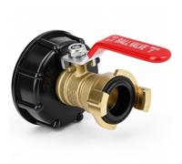 QWORK® IBC Vanne à boisseau sphérique, S60x6 3/4" robinet de sortie en laiton avec raccord rapide et bande d'étanchéité