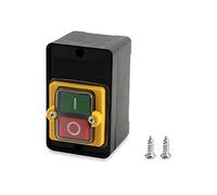 QWORK® Interrupteur à Bouton Poussoir 220V/380V 10A Interrupteur Machine Outil ON/OFF pour Machines Textiles d'Équipement Mécanique