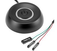 QWORK® Interrupteur d'alimentation Externe pour PC avec écran LED, Interrupteur d'alimentation Externe de démarrage à Distance pour Ordinateurs de Bureau, avec câble de 1.8 m, Noir