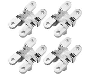 QWORK® Invisible charnières, caché charnière pour meuble matériel porte pliante, 95mm, 4 Pièces, charge : 40 kg