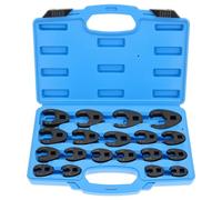 QWORK® Jeu de 19 ensemble de clés, entraînement extérieur carré 3/8" 1/2", clés métriques 8-32mm chrome molybdène