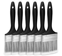 QWORK® Jeu de 6 pinceaux Plats, Pinceau de 75 mm avec Manche en Plastique, pour Peindre et vernir avec précision