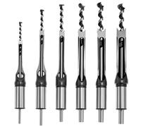 QWORK® Jeu de forets carrés woodworker, 6 pièces, 1/4", 5/16", 3/8", 1/2", 9/16", 5/8"