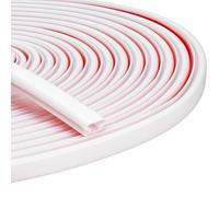 QWORK® Joint Porte Fenetre Isolation 6M Blanc - Joint de Etancheite Isolation Thermique et Phonique, Auto-adhésif, Forme en D 10 x 6 mm