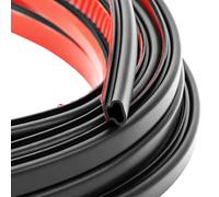QWORK® Joint Porte Fenetre Isolation 6M Noir - Joint de Etancheite Isolation Thermique et Phonique, Auto-adhésif, Forme en D 10 x 6 mm