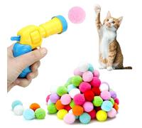 QWORK® Jouet interactif pour Chats, Lance-balles pour Chats avec 100 Pompons colorés, pour entraînement intérieur et Suivi des Chats