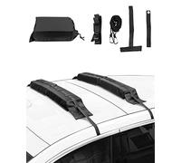 QWORK® Kit de Barres de Toit Souples avec Sangles, Porte-Bagages Pliable pour Kayak, Surf, Canoë, Snowboard et Paddle