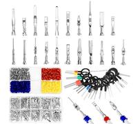 QWORK® Kit de connecteurs de câbles 708 pièces - incluant 290 terminaux de câbles 1-3,5mm, 400 Gaines isolantes et 18 extracteurs d'aiguille - pour électricité Automobile, Moto et ATV