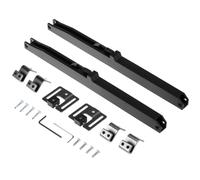 QWORK Kit de fermeture amortie pour porte de grange, version sans trou, compatible avec les portes simples pesant 40 à 60 kg, installation facile avec crochet attaché et clé hexagonale